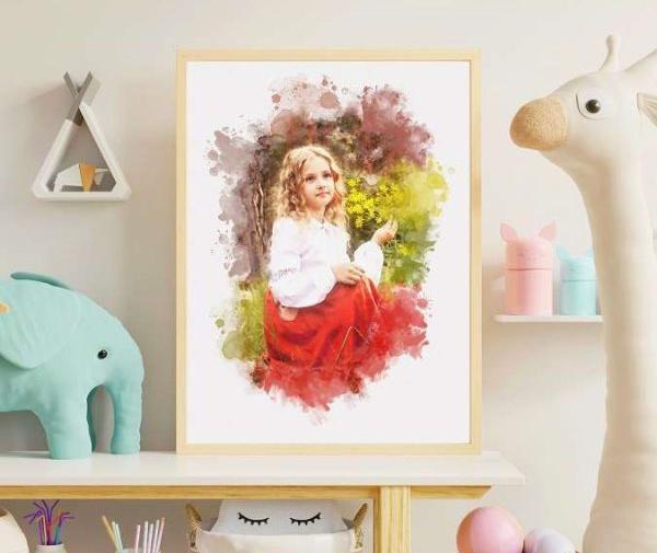 عکس ایده عکاسی با تابلو نقاشی