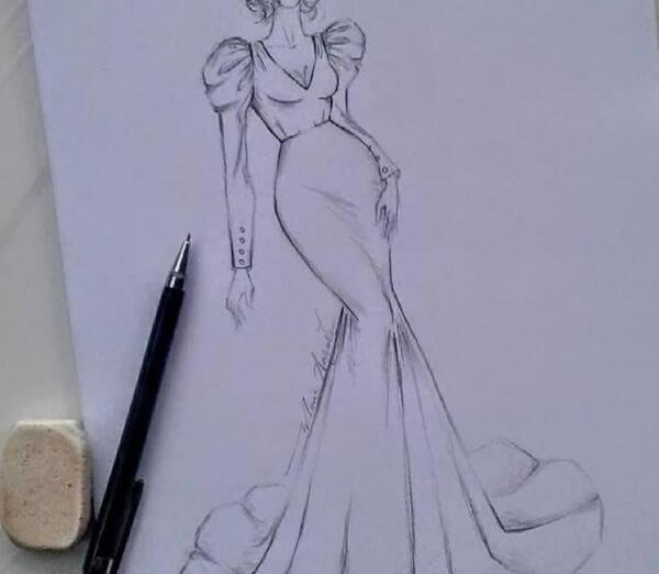 عکس ایده نقاشی برای طراحی لباس