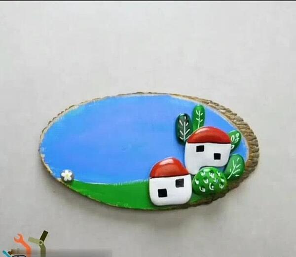 عکس ایده نقاشی روی سنگ کیوت