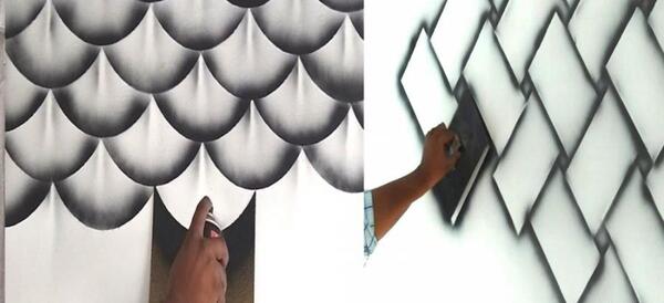عکس خلاقانه ایده نقاشی روی دیوار