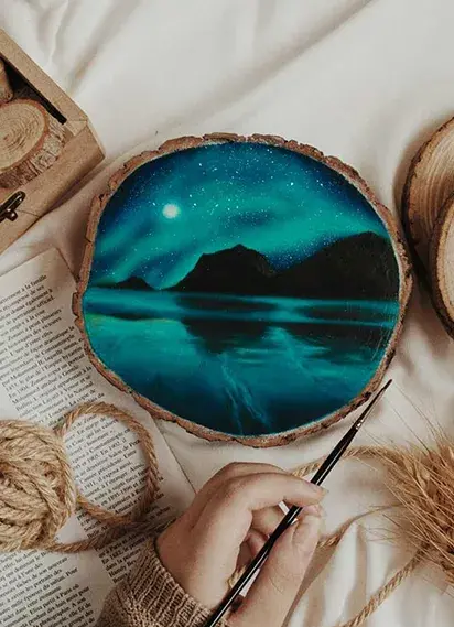 عکس ایده ی نقاشی روی چوب