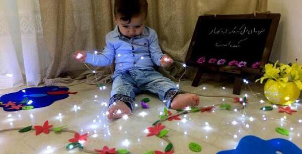 ایده عکس نوزاد با ریسه