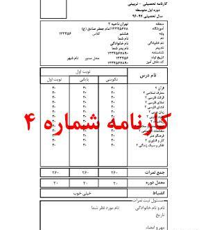 عکس کارنامه خالی ششم