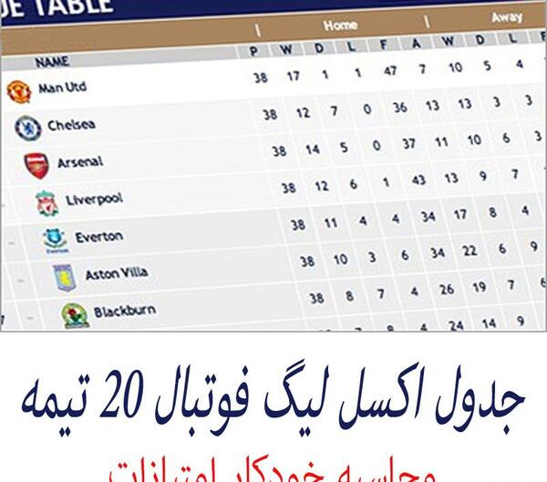 عکس جدول فوتبال خالی