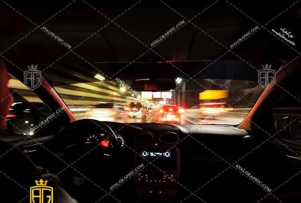 عکس با ماشین در شب