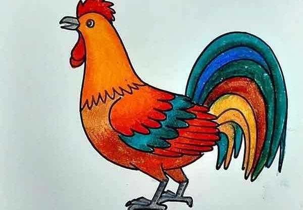 عکس نقاشی با دست خروس