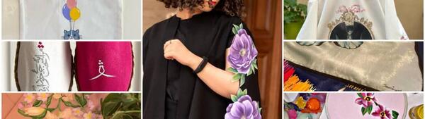 عکس نقاشی روی پارچه ساده