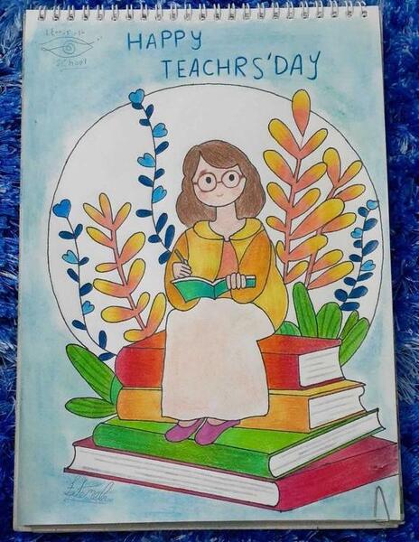 عکس نقاشی روز معلم آسان