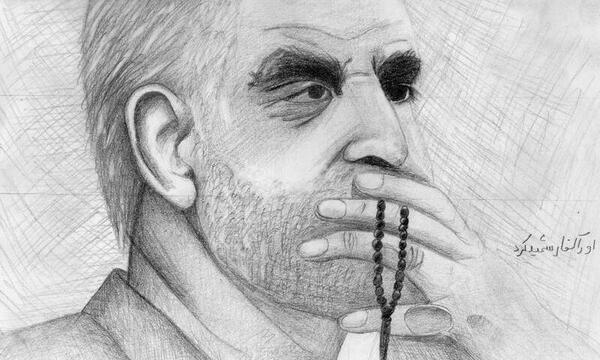 عکس نقاشی سردار سلیمانی راحت