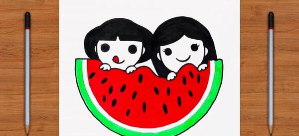 عکس نقاشی شب یلدا دخترانه
