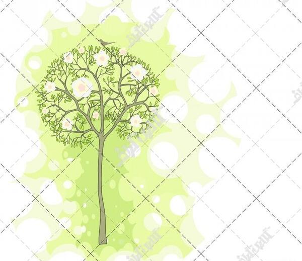 عکس نقاشی درخت فصل بهار