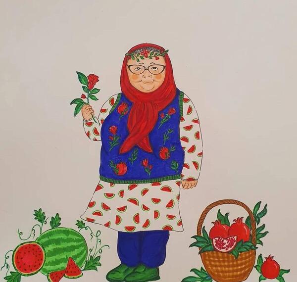 عکس نقاشی شب یلدا برای