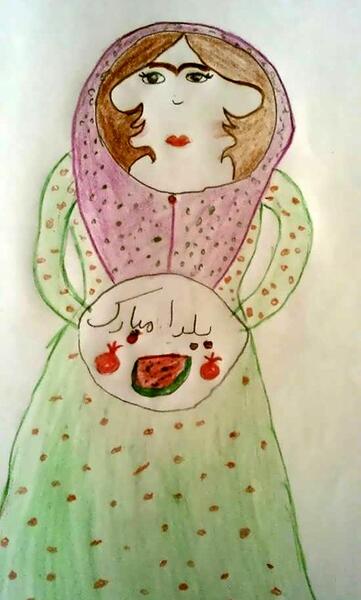 عکس نقاشی شب یلدا برای