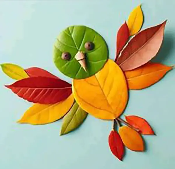 عکس نقاشی پاییزی با برگ