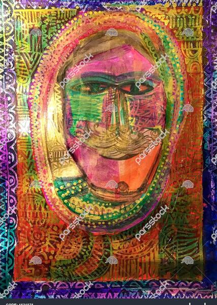 عکس نقاشی انتزاعی چهره