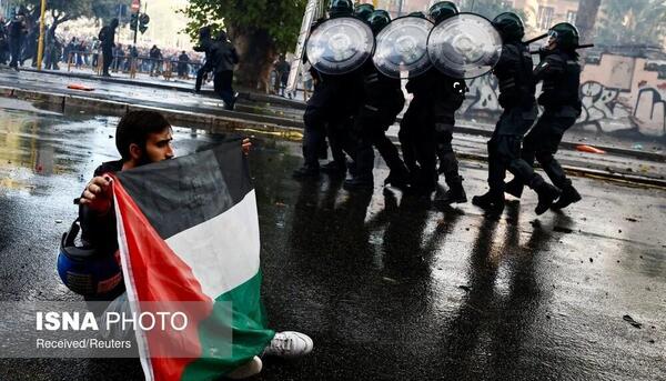 عکس پرچم لبنان و غزه