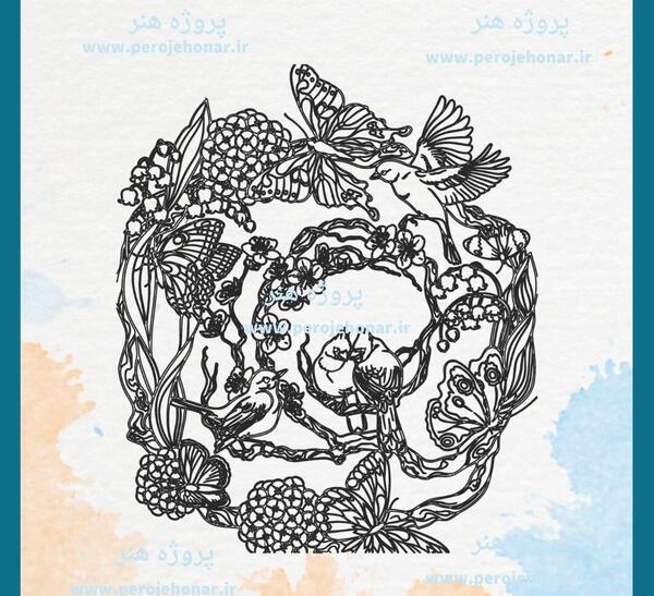 عکس دانلود وکتور گل و مرغ
