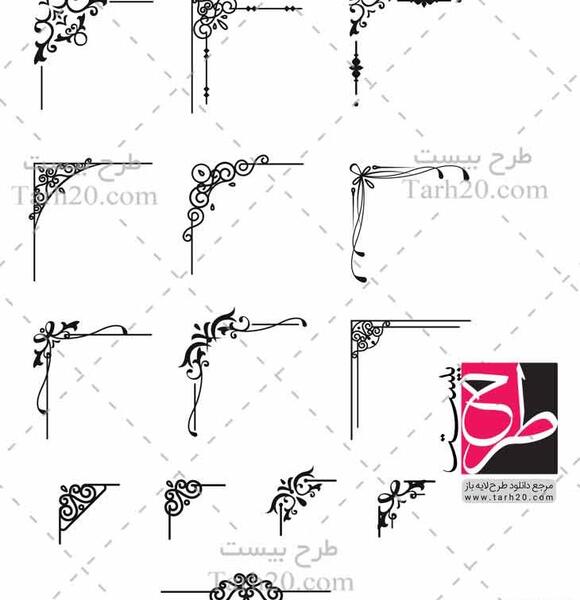 دانلود وکتور گل گوشه