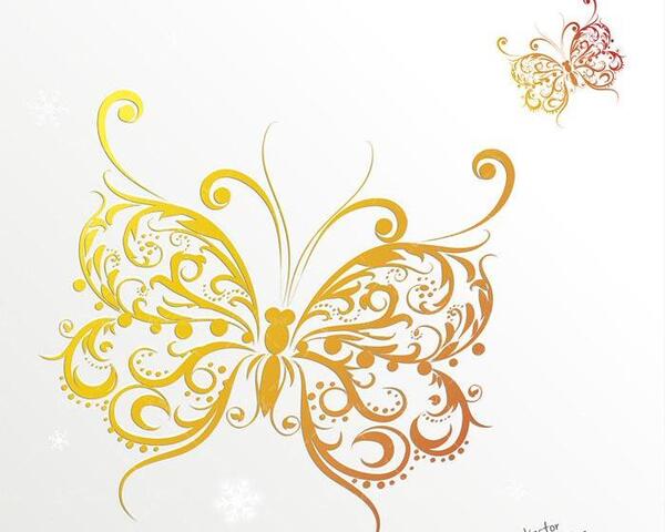 عکس دانلود وکتور گل و پروانه