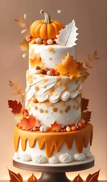 عکس کیک پاییزی دخترانه ساده