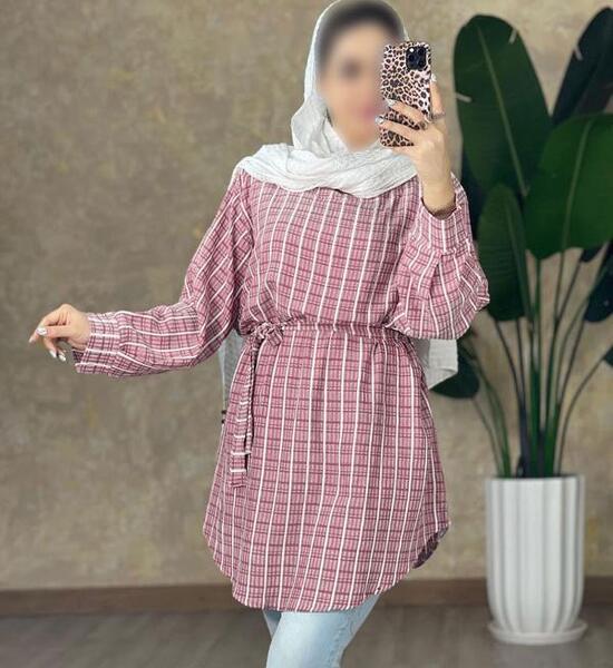 عکس مدل مانتو چهارخونه جلو بسته دخترانه