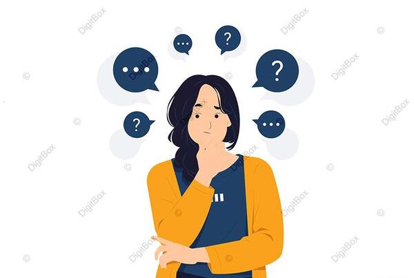 عکس زن در حال تفکر