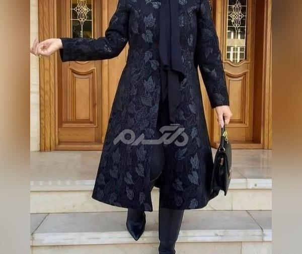 عکس مدل مانتو ژاکارد مشکی جدید