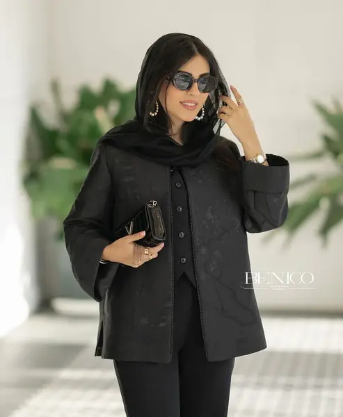 عکس مدل مانتو ژاکارد مشکی جدید
