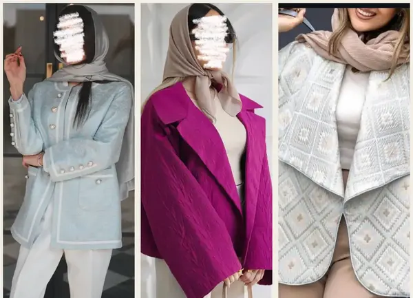 عکس مدل مانتو ژاکارد مجلسی سفید
