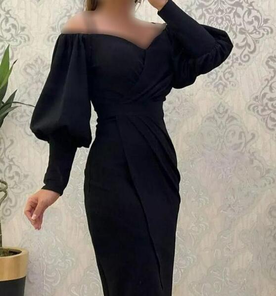 عکس لباس مجلسی آستین پفی بلند