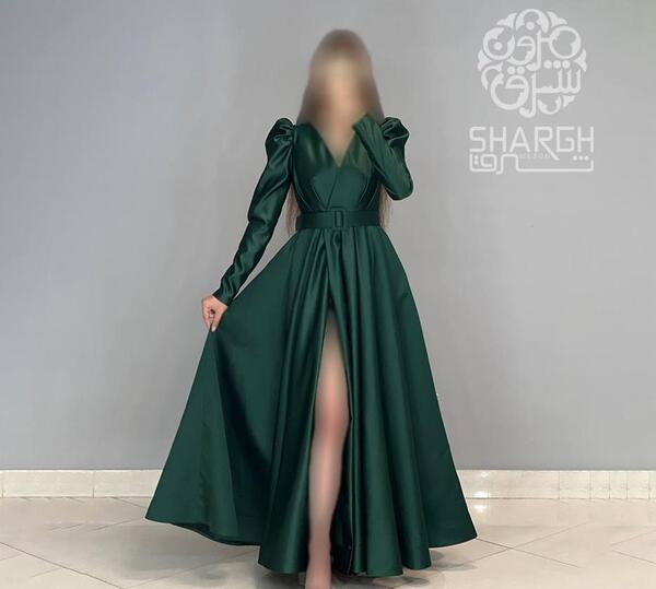 عکس لباس مجلسی آستین پفی بلند