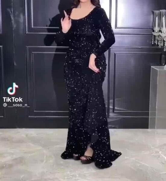 عکس لباس مجلسی پولکی مشکی