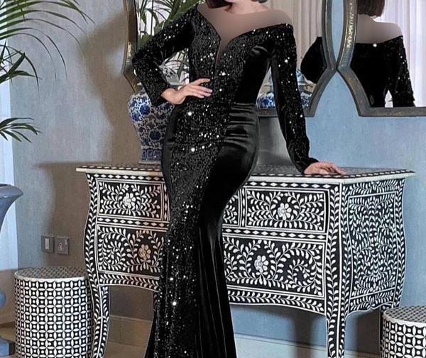 عکس لباس مجلسی پولکی مشکی