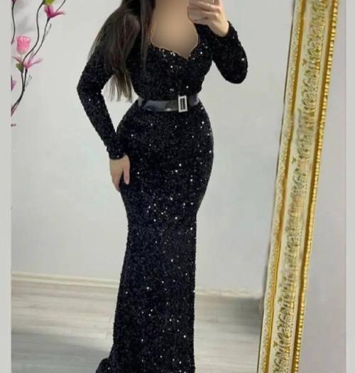 عکس لباس مجلسی پولکی مشکی