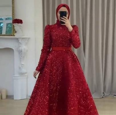 عکس لباس مجلسی پف دار بلند