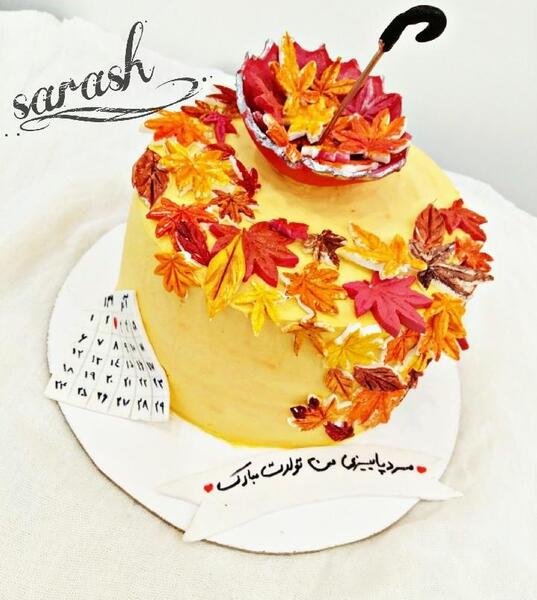 عکس برگ پاییزی برای روی کیک