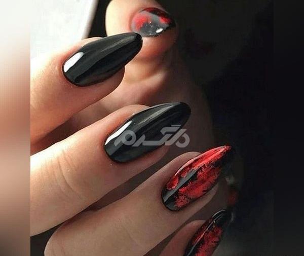 عکس ناخن بلند لاک زده