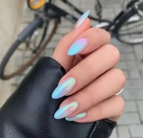 عکس ناخن آبی کروم