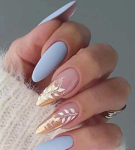 عکس ناخن آبی کروم