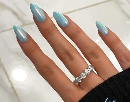 عکس ناخن آبی کروم