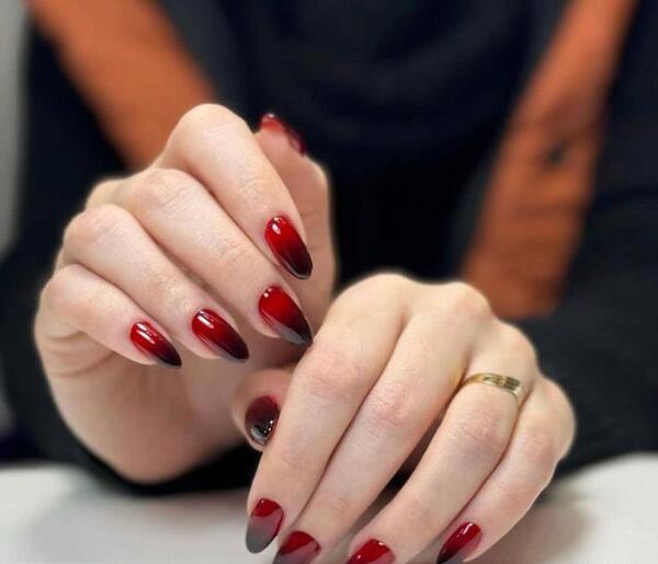عکس ناخن امبره قرمز