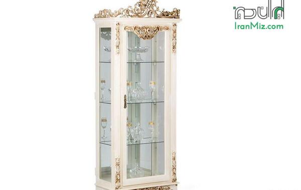 عکس بوفه چوبی سفید طلایی