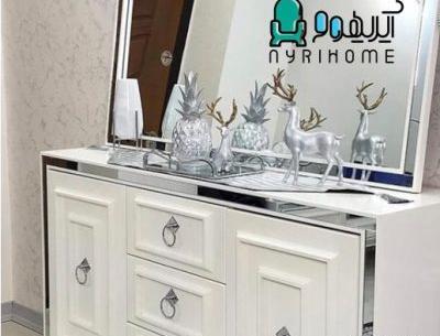 عکس اینه کنسول چوبی سفید