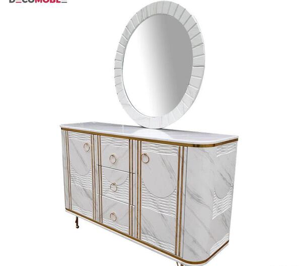 عکس اینه کنسول چوبی سفید