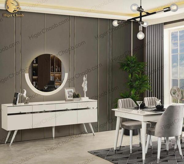 عکس اینه کنسول چوبی سفید