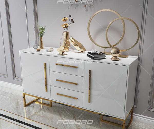 عکس اینه کنسول چوبی سفید