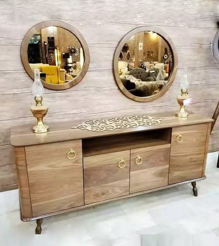 عکس اینه کنسول چوبی سفید