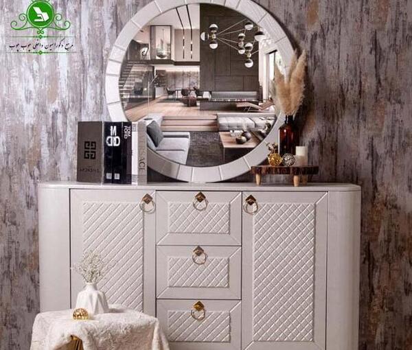 عکس اینه کنسول چوبی سفید