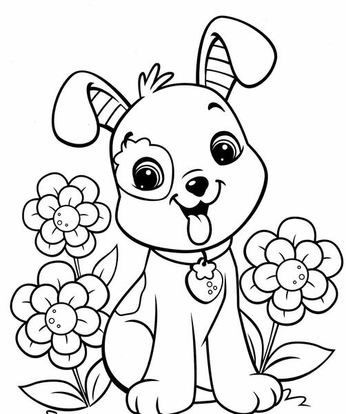 عکس سگ کارتونی برای رنگ آمیزی
