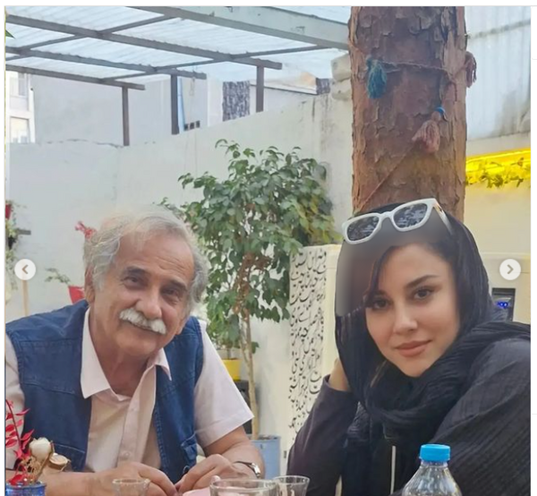 عکس اشا محرابی با پدرش